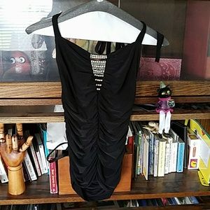 Rhinestone embellished dress club top